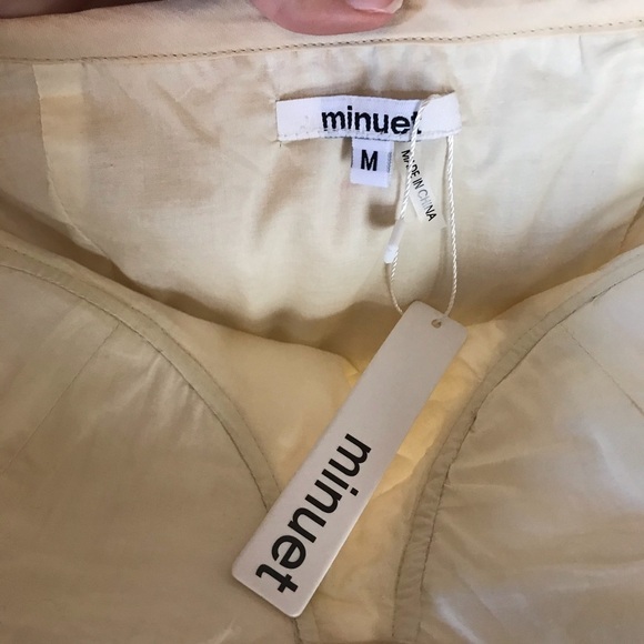 Minuet Yellow Floral Embroidered Strapless Dress M - Picture 6 of 7